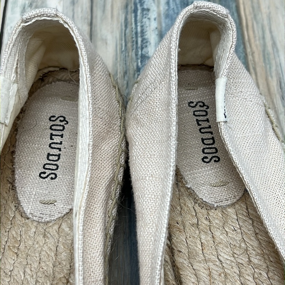 ⭐️Soludos Cherry Embroidered Womens Linen Flat Slip On Espadrilles Shoes 10 - Picture 5 of 12